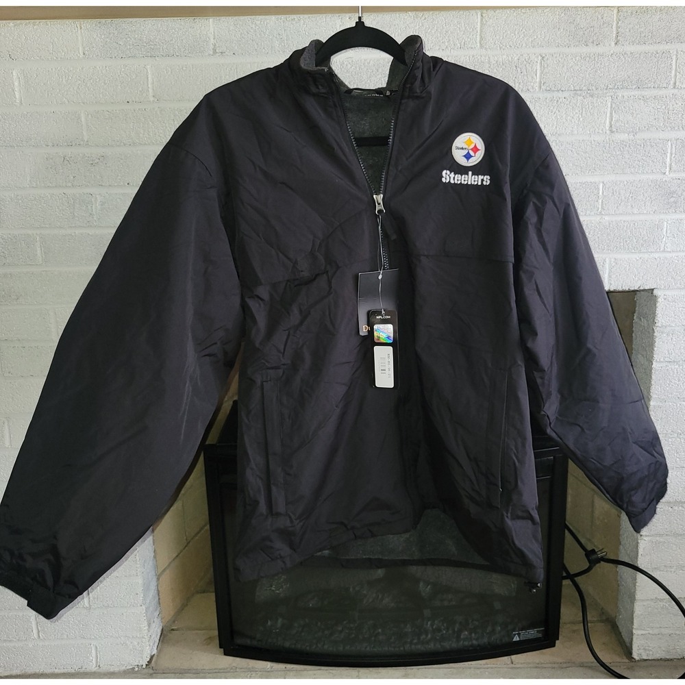 Dunbrooke Pittsburgh Steelers NFL Quarter Zip Fleece Lined Jacket Black Mens S